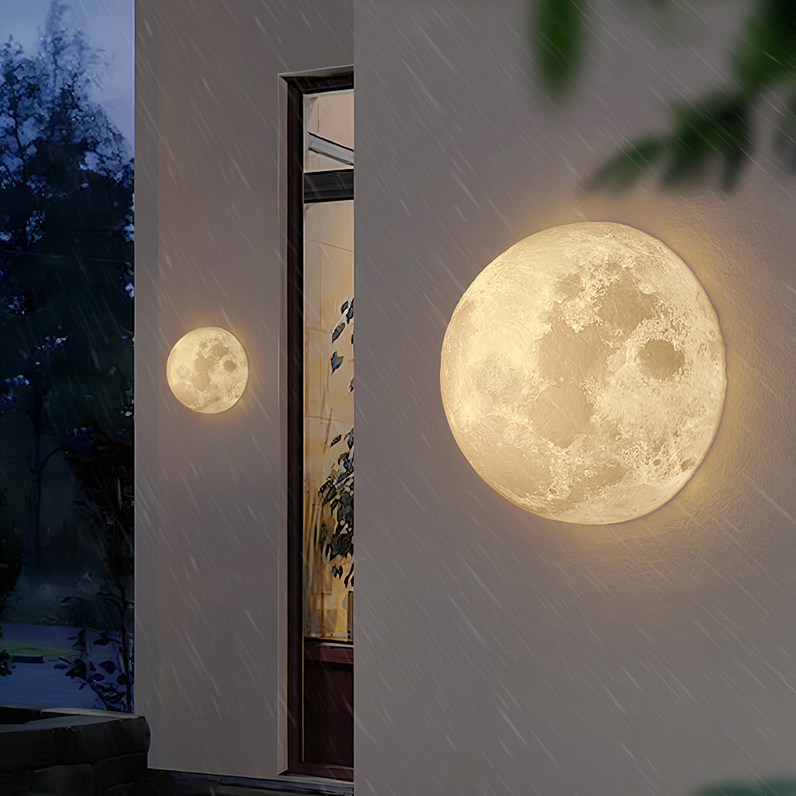 Olsolan Nordic Art Moon 3D Plastic Wall Lamp - Letslighting