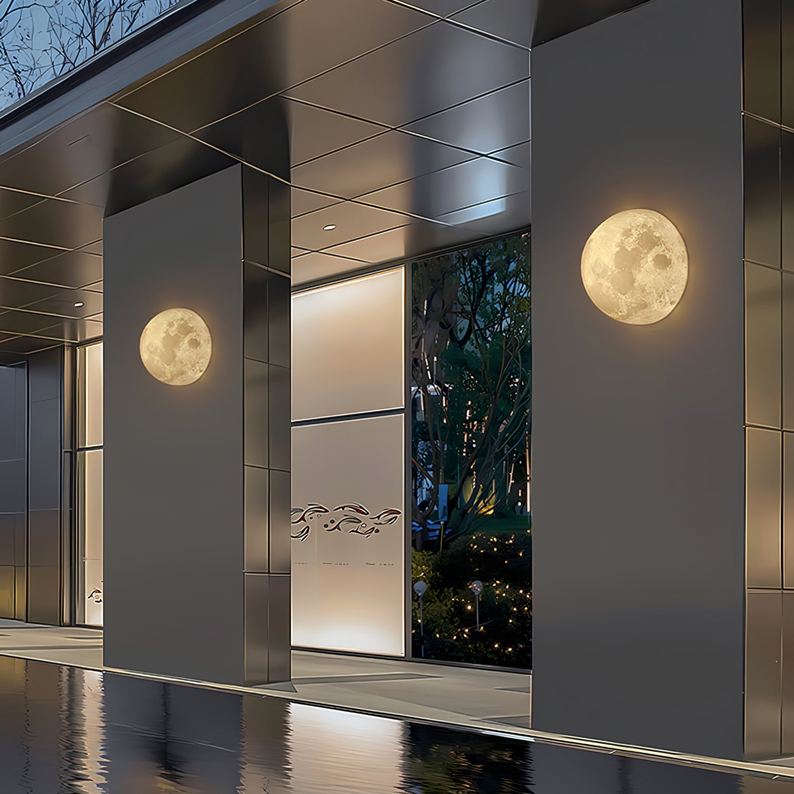 Olsolan Nordic Art Moon 3D Plastic Wall Lamp - Letslighting