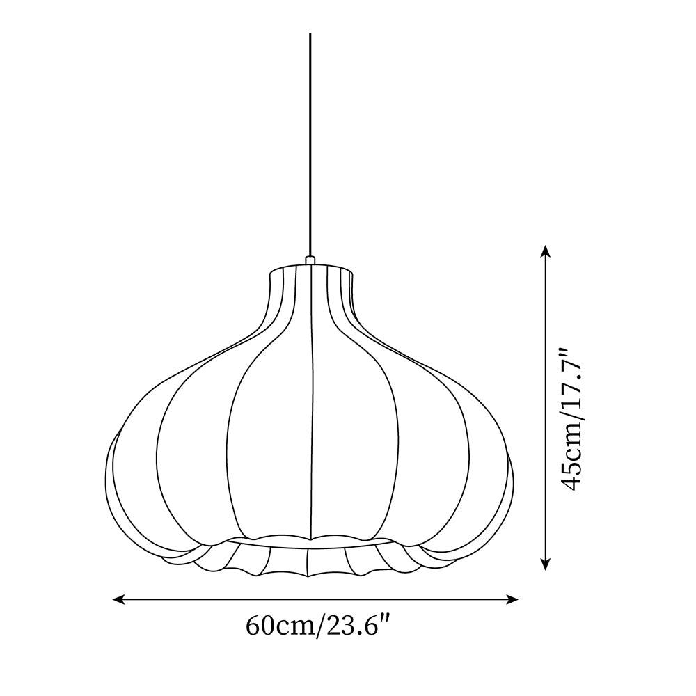 Pendant Lamp Silky Pleated Silk Shade White Elegant - Letslighting