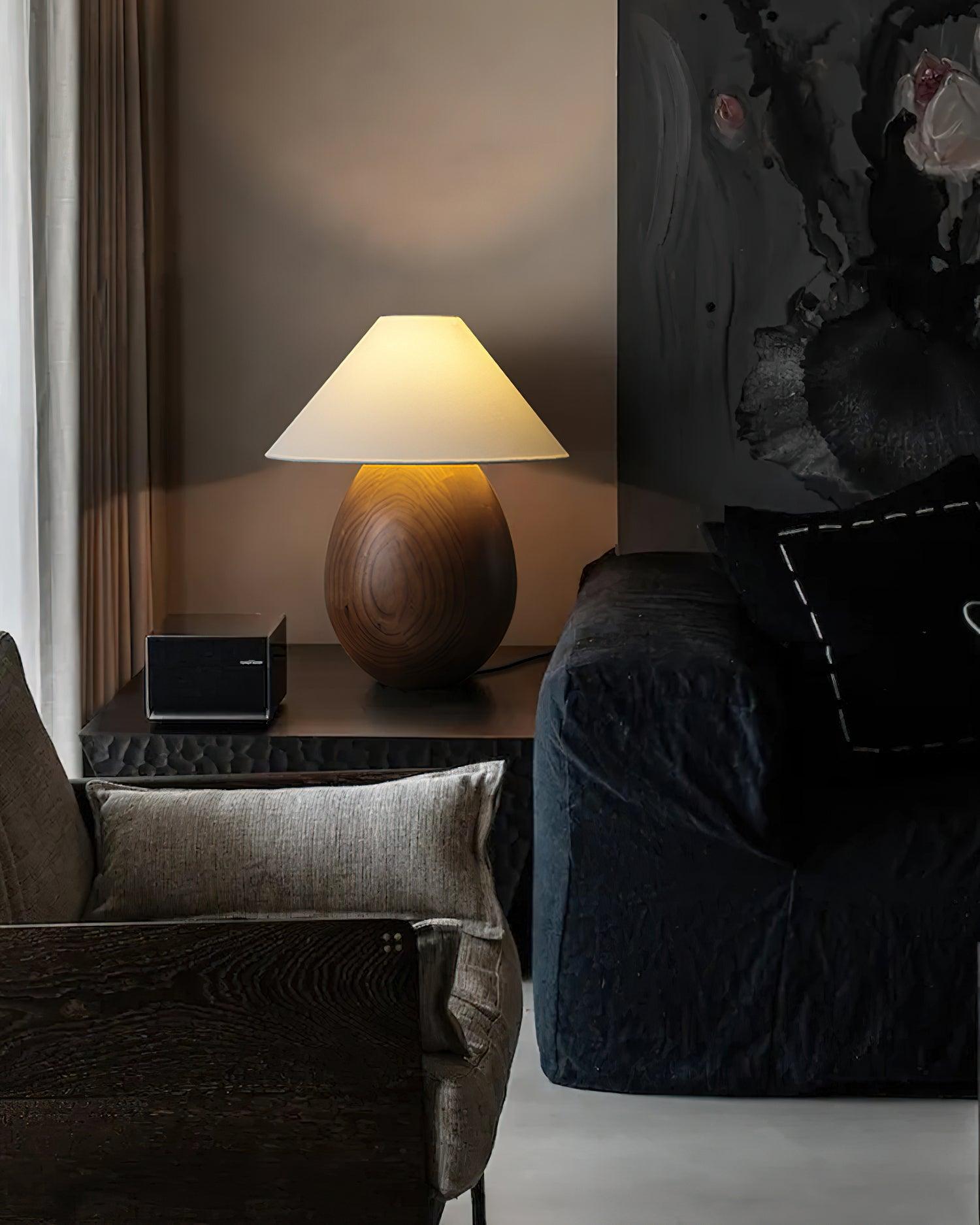 Orbace Wood Natural Table Lamp - Letslighting