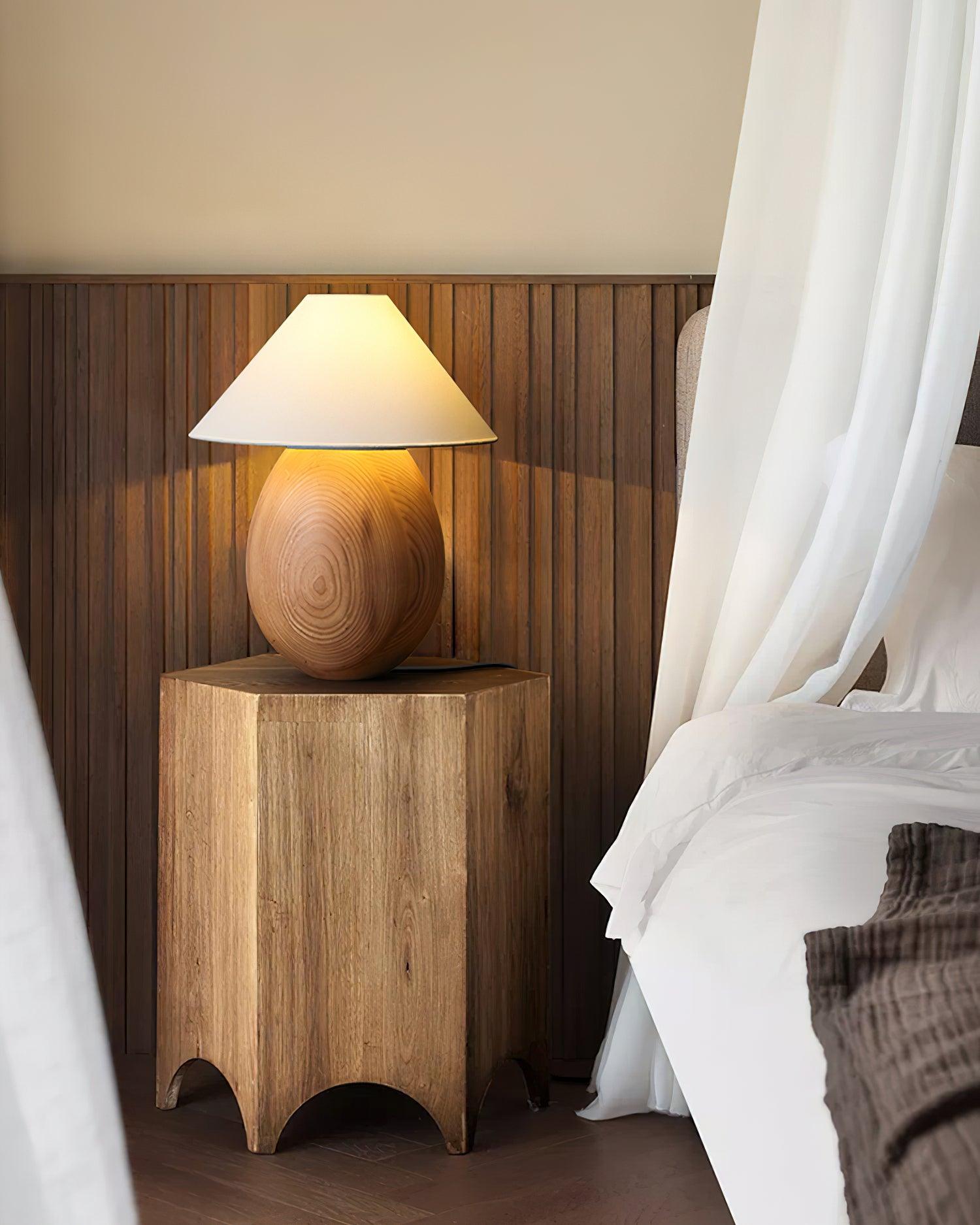 Orbace Wood Natural Table Lamp - Letslighting