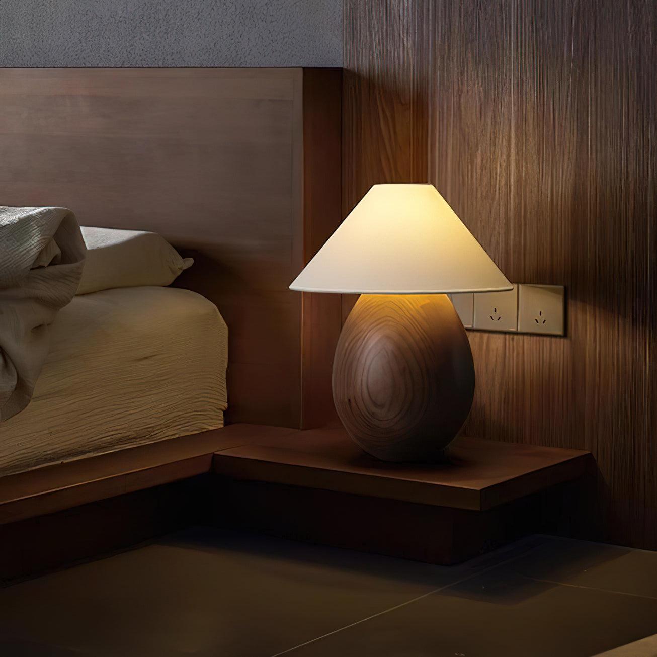 Orbace Wood Natural Table Lamp - Letslighting