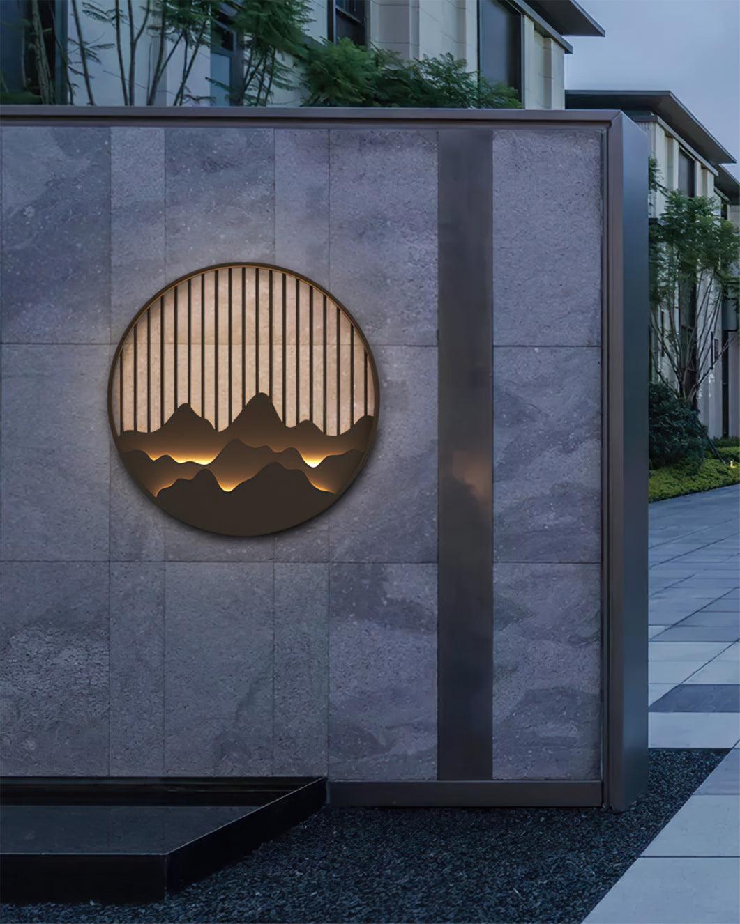 Mountain Wall Lamp Outdoor Circular Silhouette - Letslighting