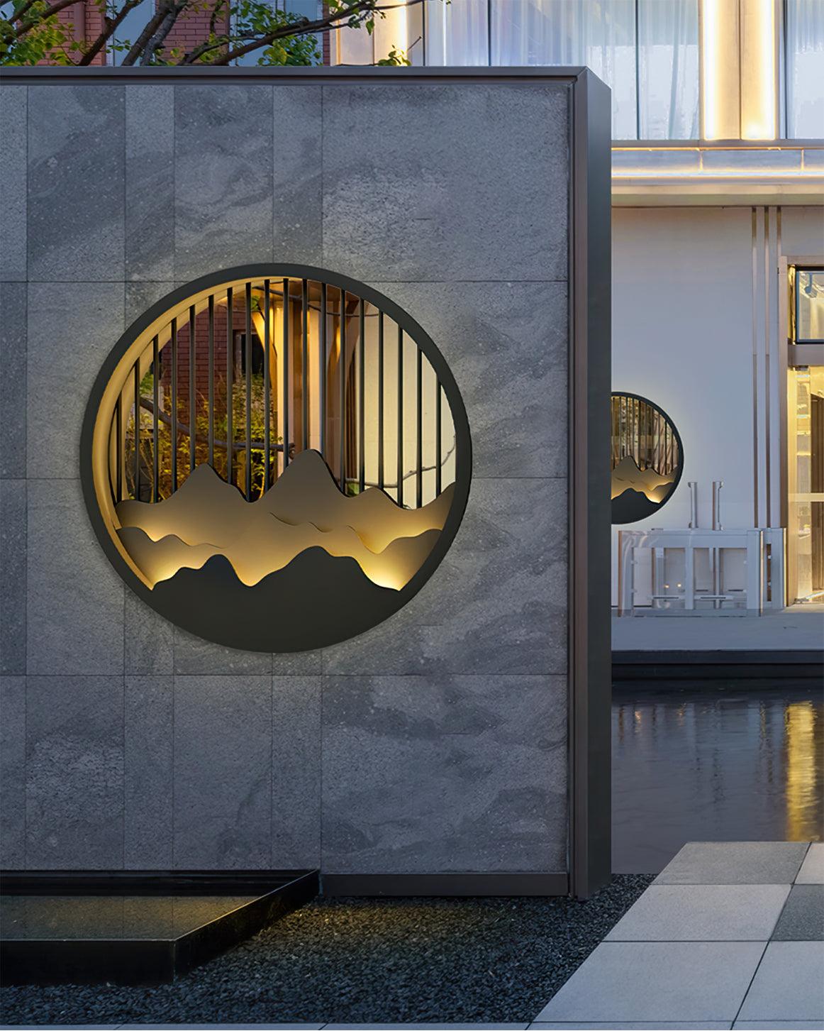 Mountain Wall Lamp Outdoor Circular Silhouette - Letslighting
