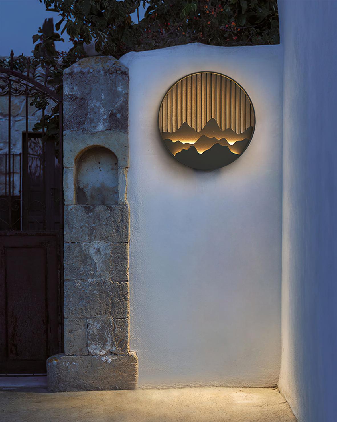 Mountain Wall Lamp Outdoor Circular Silhouette - Letslighting