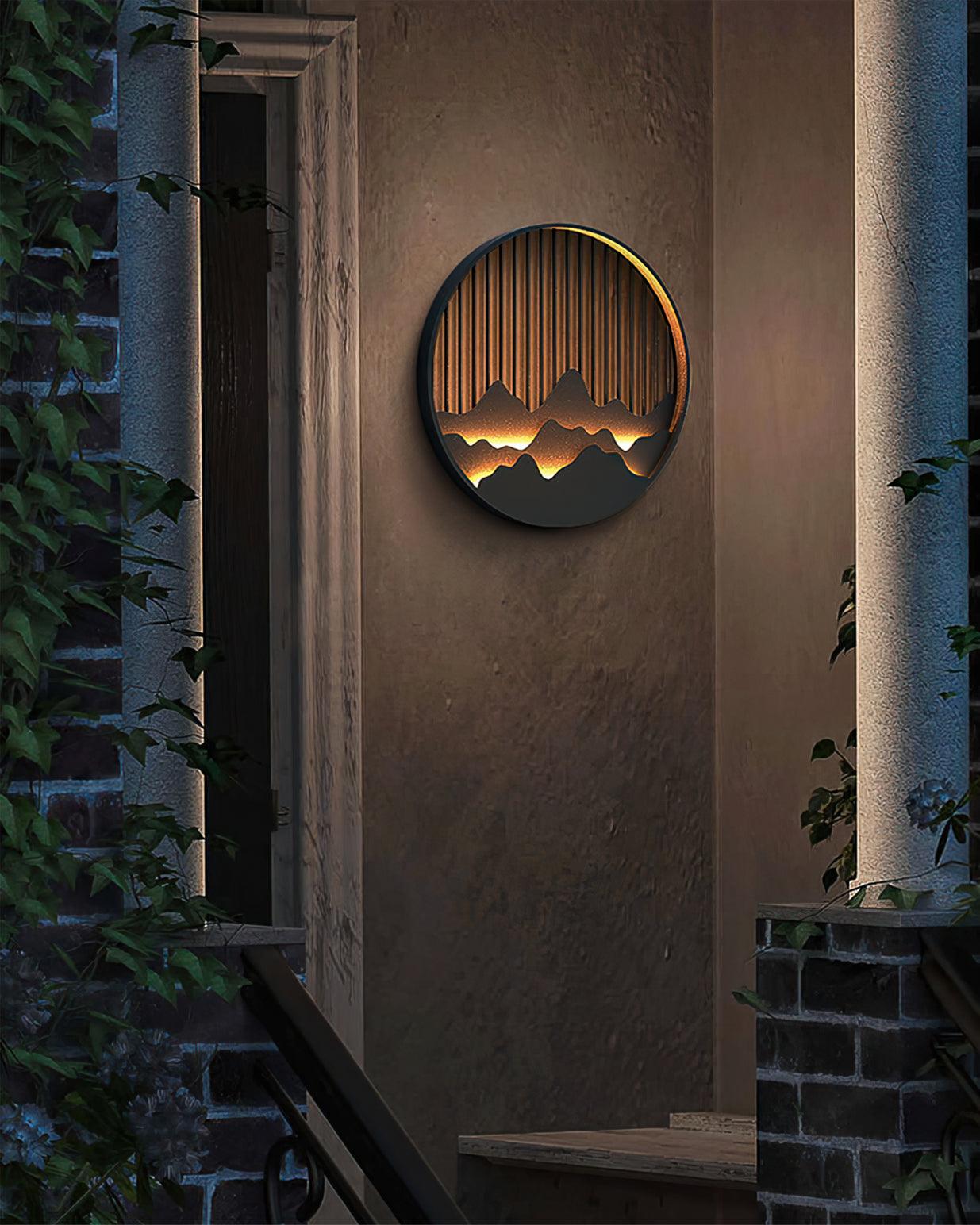 Mountain Wall Lamp Outdoor Circular Silhouette - Letslighting