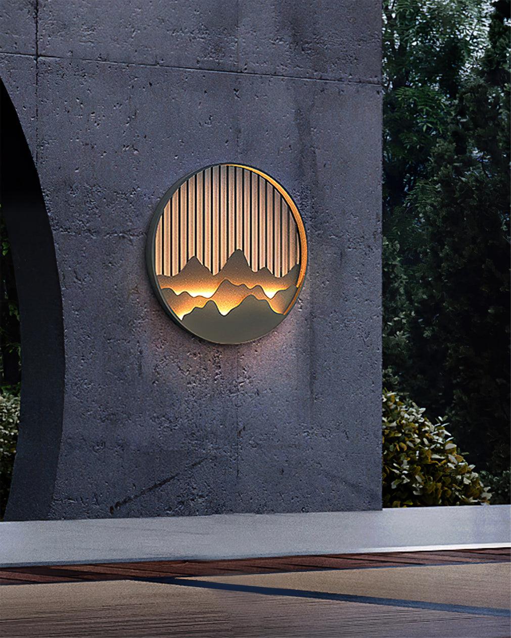 Mountain Wall Lamp Outdoor Circular Silhouette - Letslighting