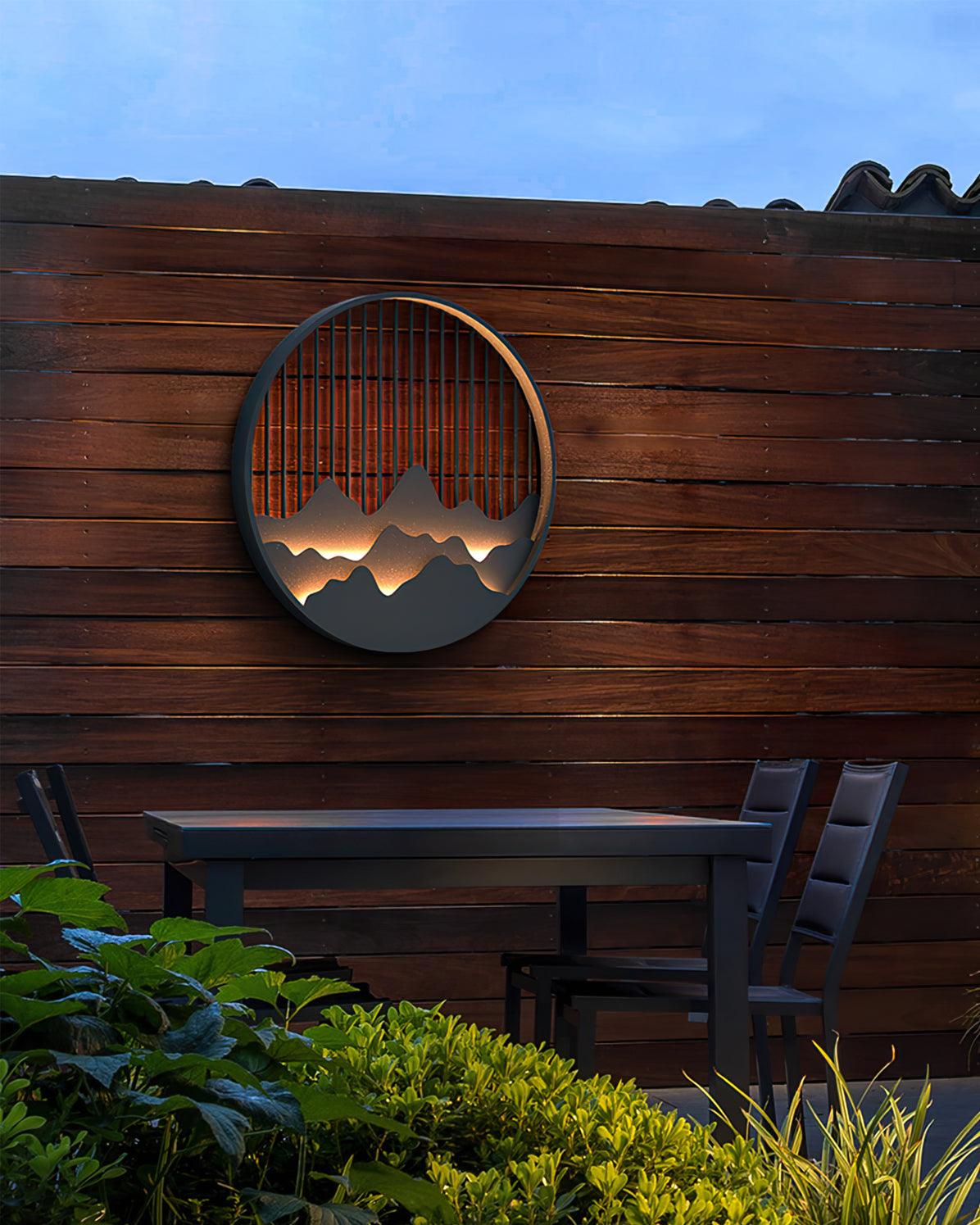 Mountain Wall Lamp Outdoor Circular Silhouette - Letslighting