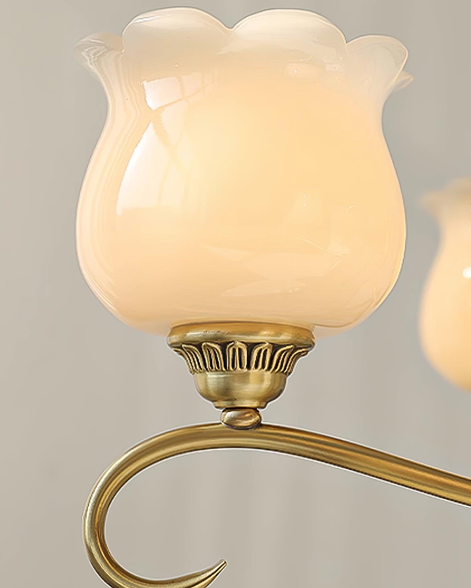 Mullan Chandelier Brass Resin White Gold - Letslighting