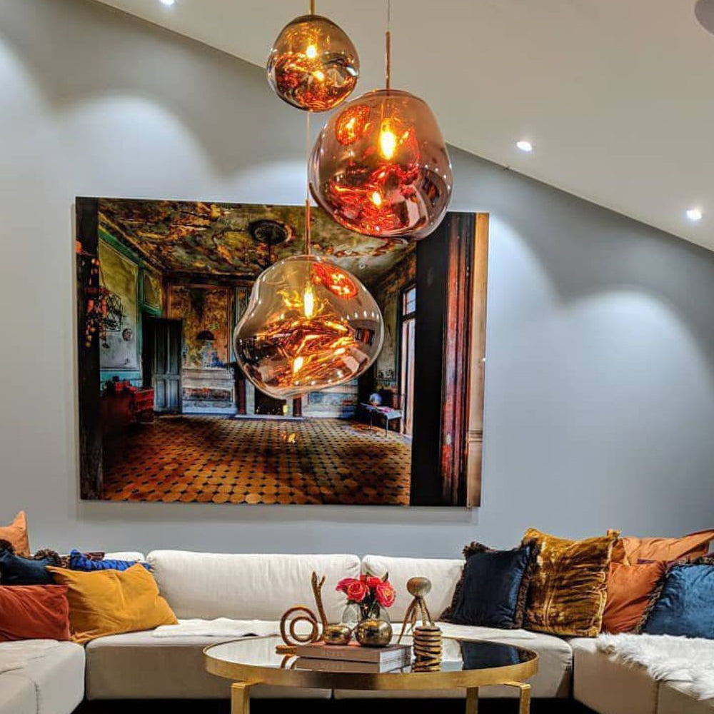 Lustra Pendant Lamp Modern Lava Glass - Letslighting