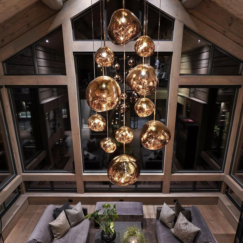 Lustra Pendant Lamp Modern Lava Glass - Letslighting