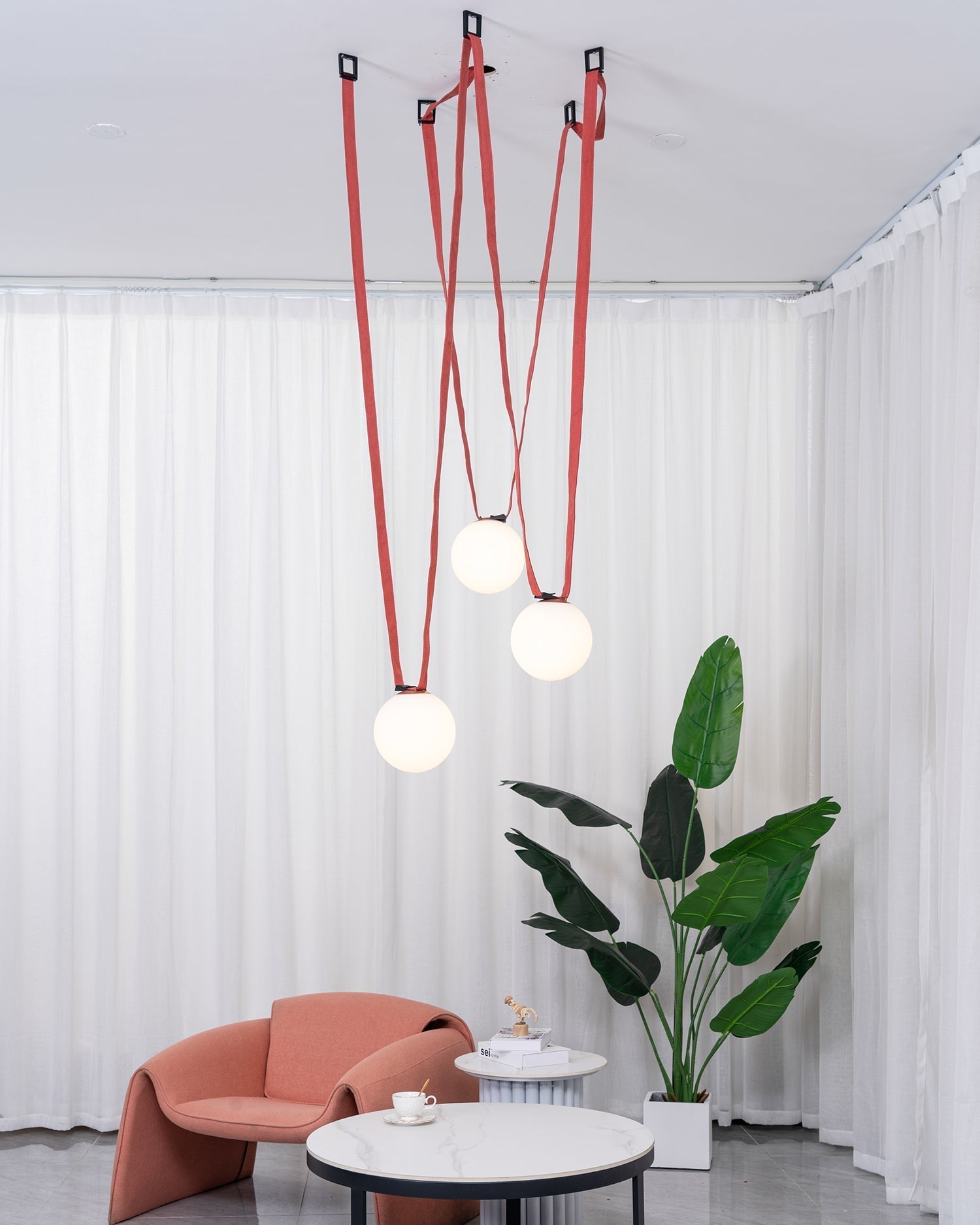 Lustra Pendant Lamp Leather Belt Glass - Letslighting
