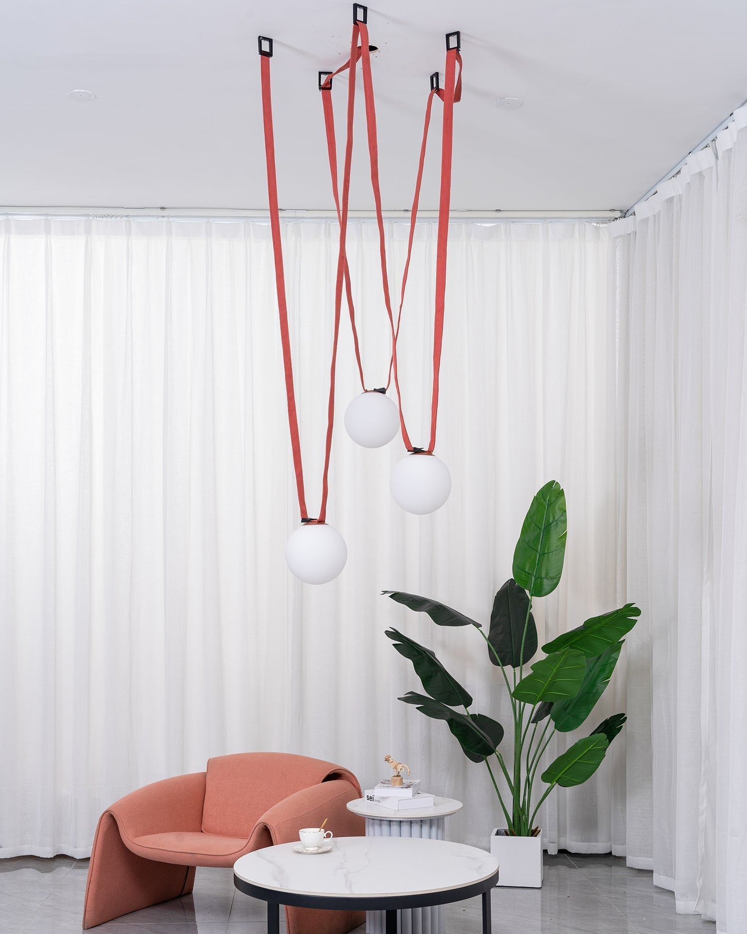 Lustra Pendant Lamp Leather Belt Glass - Letslighting