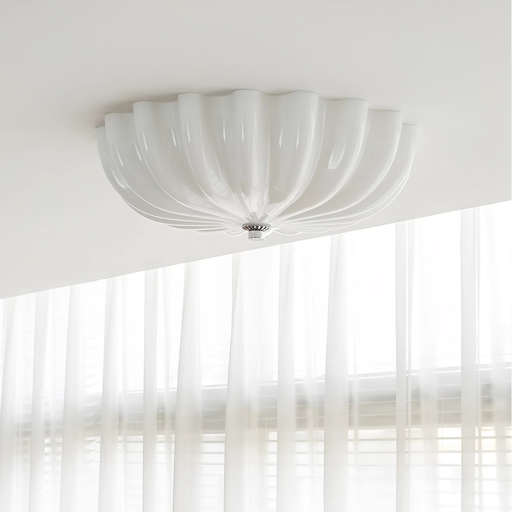 Aurora Ceiling Lamp Murano Blown Glass Shell Inspired - Letslighting