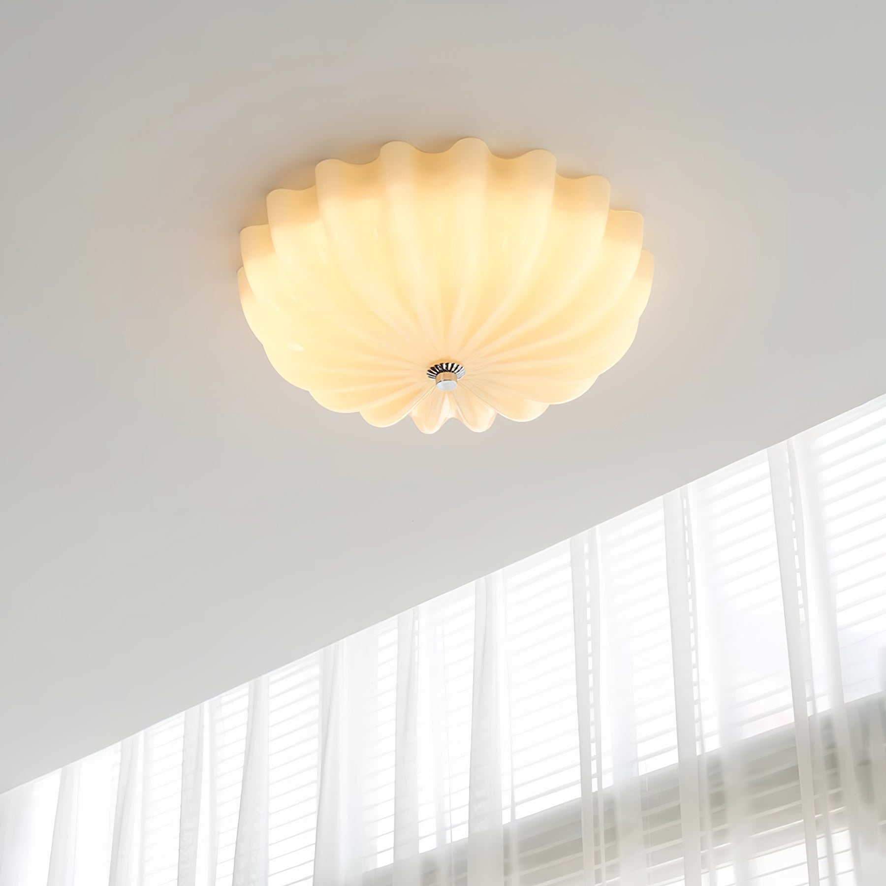 Aurora Ceiling Lamp Murano Blown Glass Shell Inspired - Letslighting