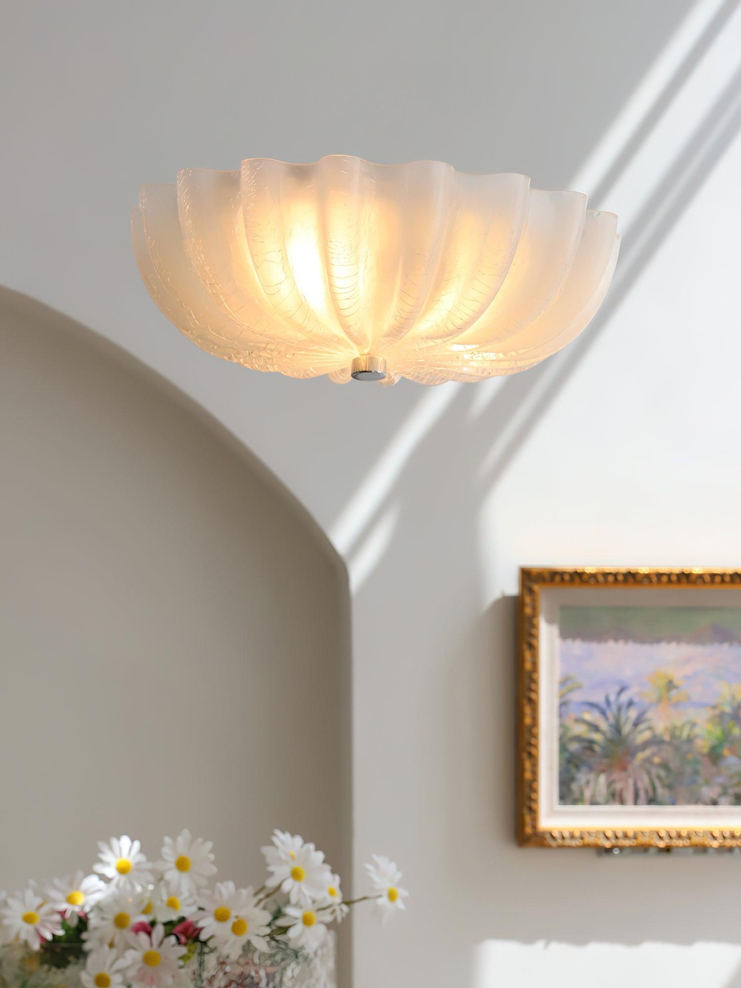Aurora Ceiling Lamp Murano Blown Glass Shell Inspired - Letslighting