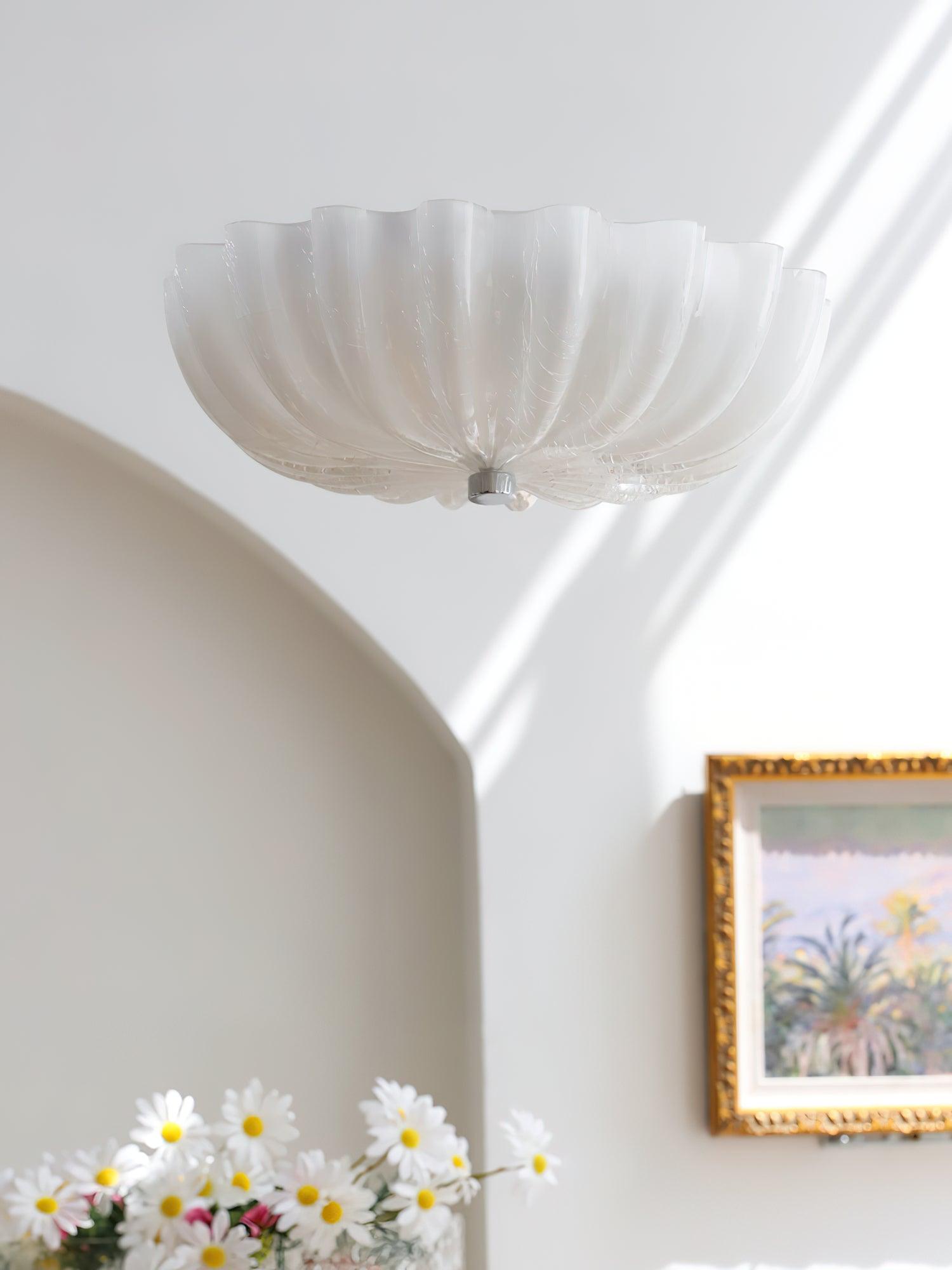Aurora Ceiling Lamp Murano Blown Glass Shell Inspired - Letslighting