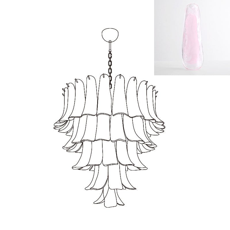 Aurora Chandelier Murano Glass Petals Vintage - Letslighting