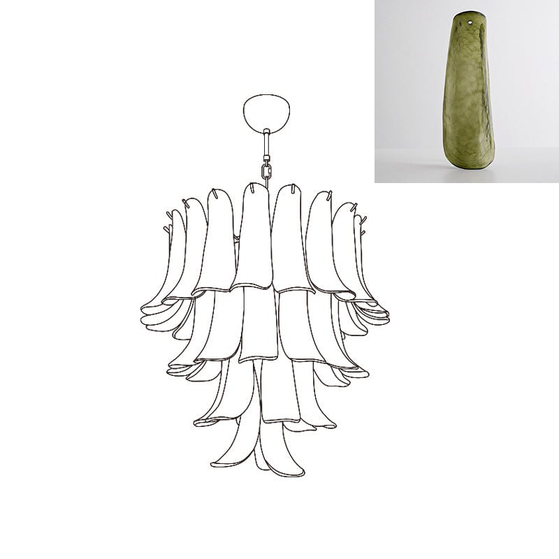 Aurora Chandelier Murano Glass Petals Vintage - Letslighting
