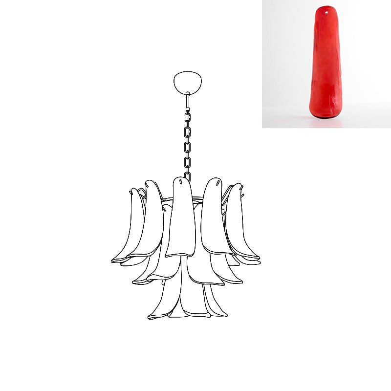 Aurora Chandelier Murano Glass Petals Vintage - Letslighting