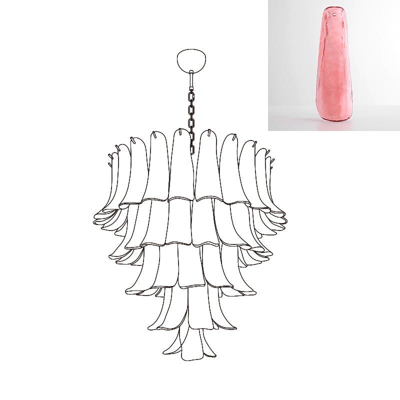Aurora Chandelier Murano Glass Petals Vintage - Letslighting