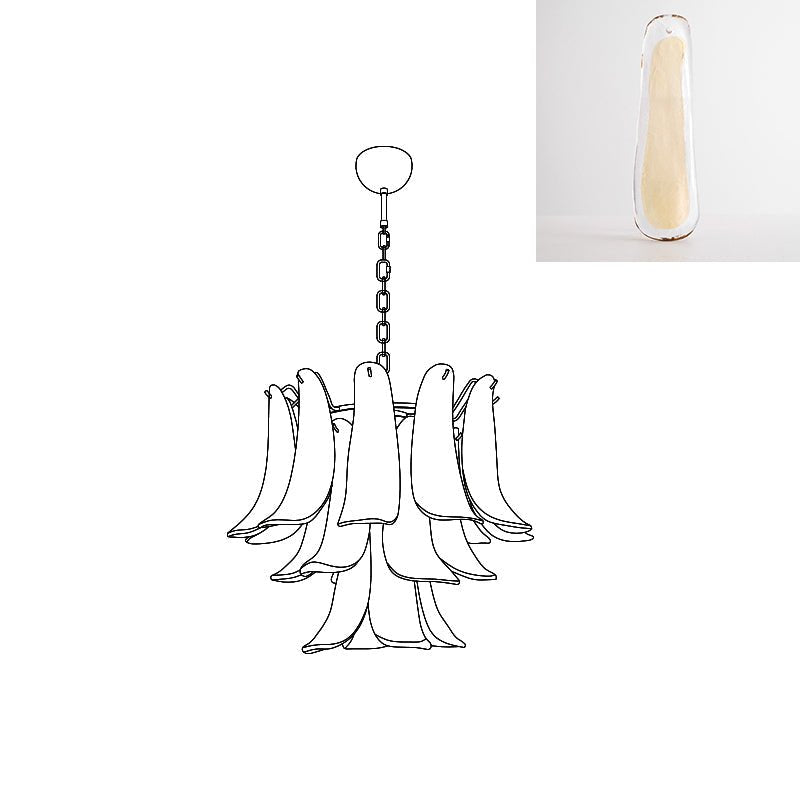 Aurora Chandelier Murano Glass Petals Vintage - Letslighting