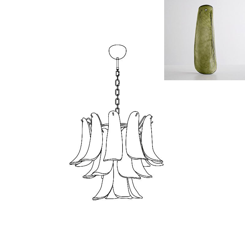 Aurora Chandelier Murano Glass Petals Vintage - Letslighting