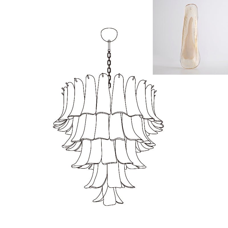 Aurora Chandelier Murano Glass Petals Vintage - Letslighting