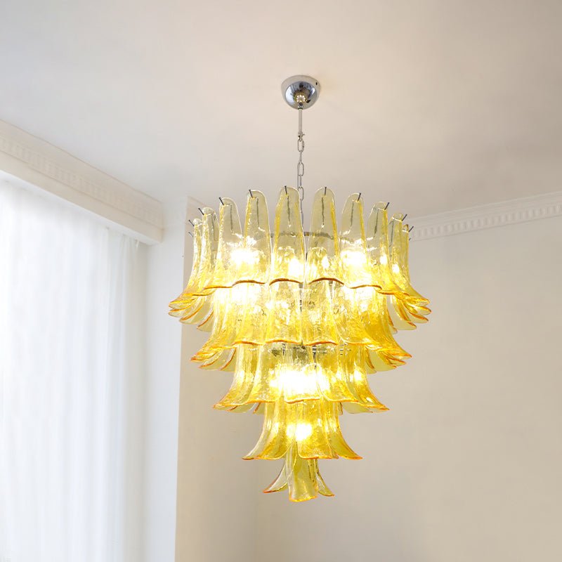 Aurora Chandelier Murano Glass Petals Vintage - Letslighting