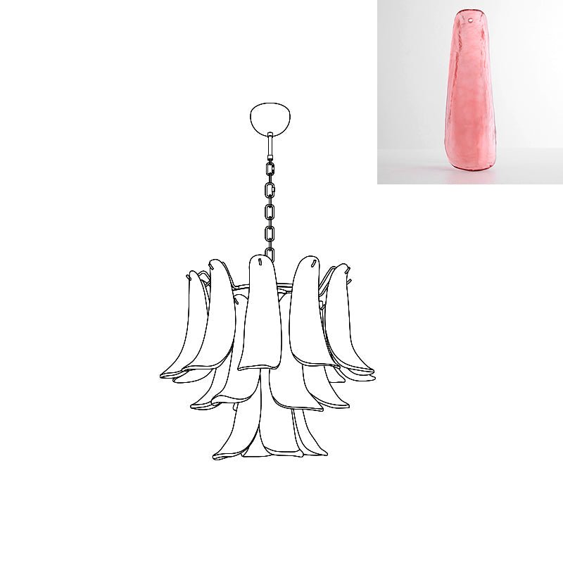 Aurora Chandelier Murano Glass Petals Vintage - Letslighting