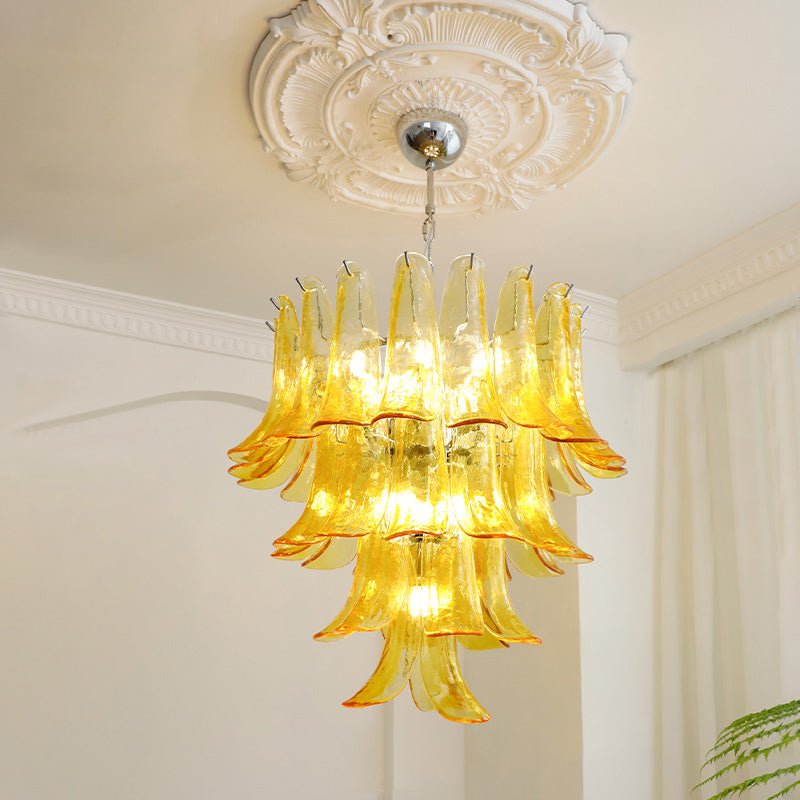Aurora Chandelier Murano Glass Petals Vintage - Letslighting