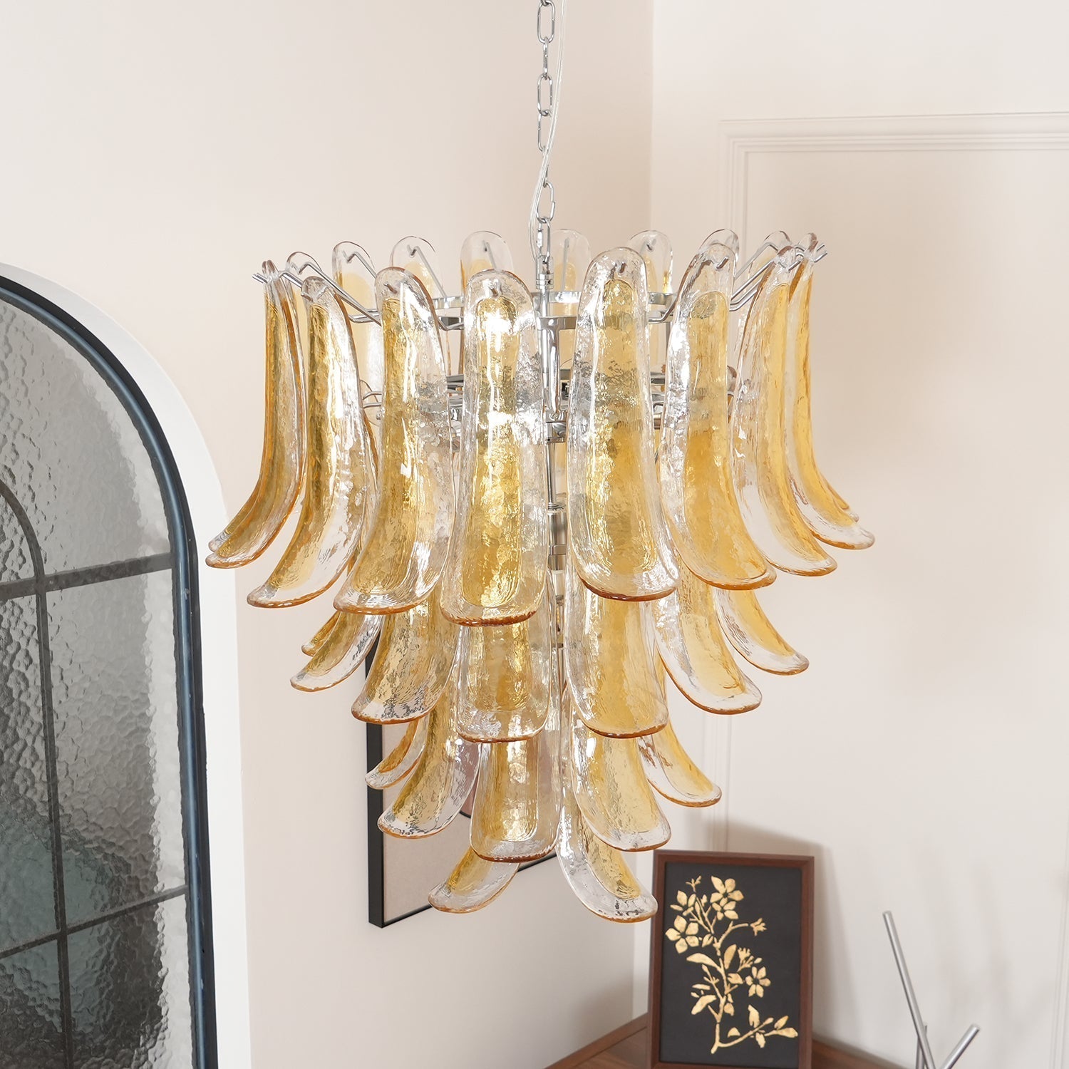 Aurora Chandelier Murano Glass Petals Vintage - Letslighting