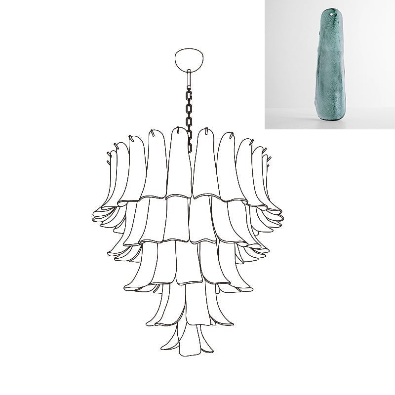 Aurora Chandelier Murano Glass Petals Vintage - Letslighting