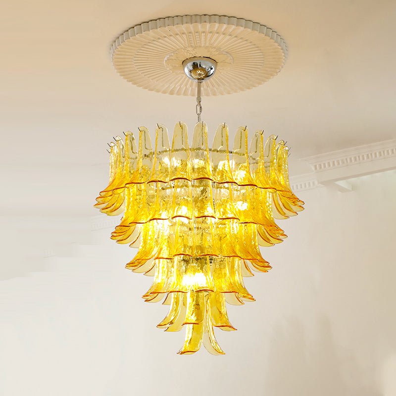 Aurora Chandelier Murano Glass Petals Vintage - Letslighting