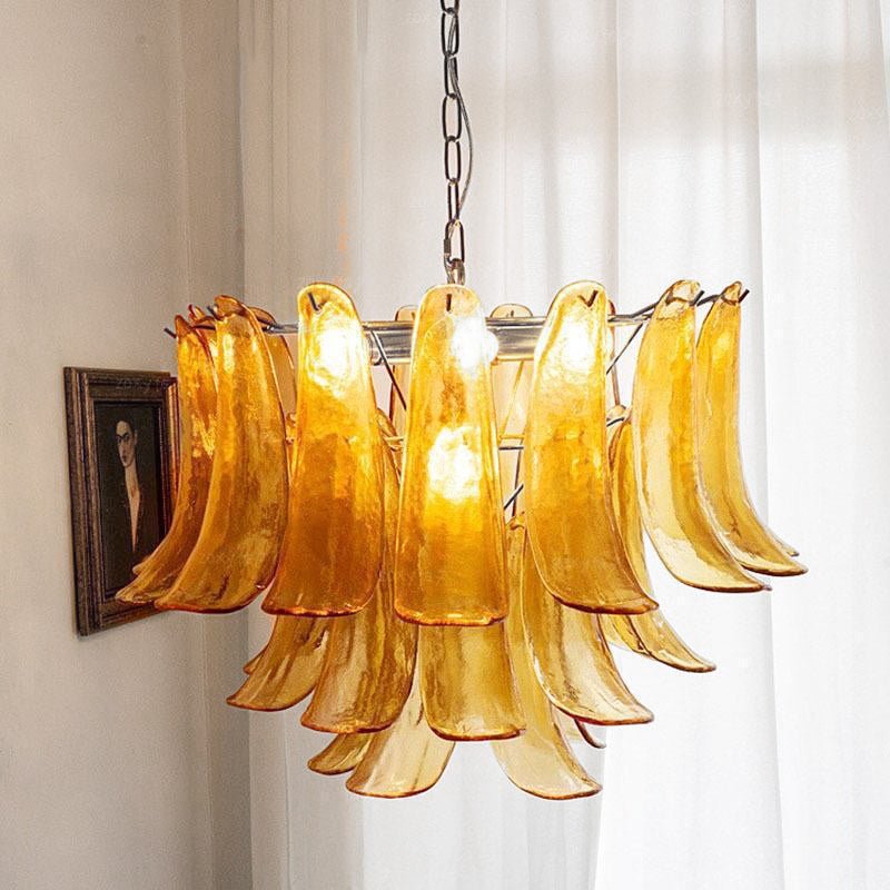 Aurora Chandelier Murano Glass Petals Vintage - Letslighting
