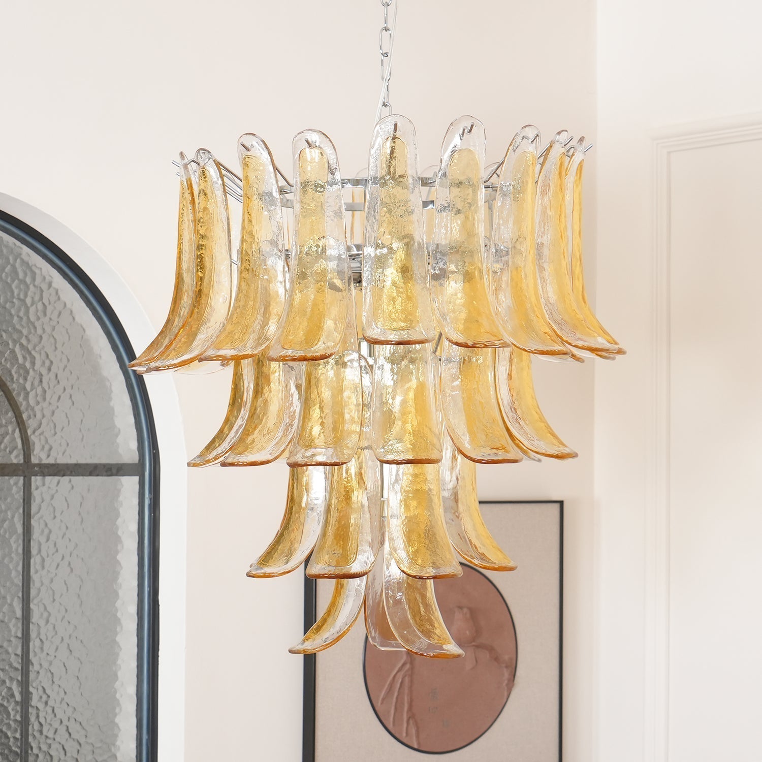 Aurora Chandelier Murano Glass Petals Vintage - Letslighting