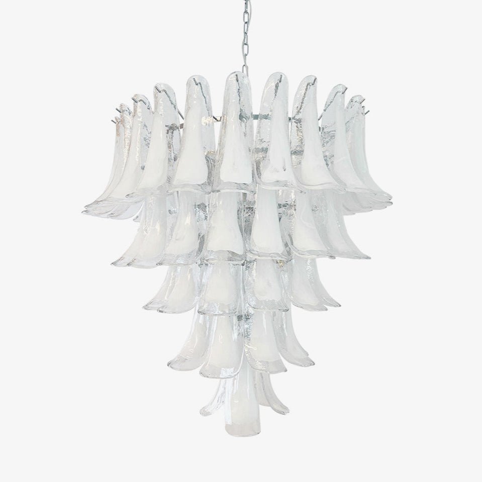 Aurora Chandelier Clear Murano Glass Petal Vintage - Letslighting