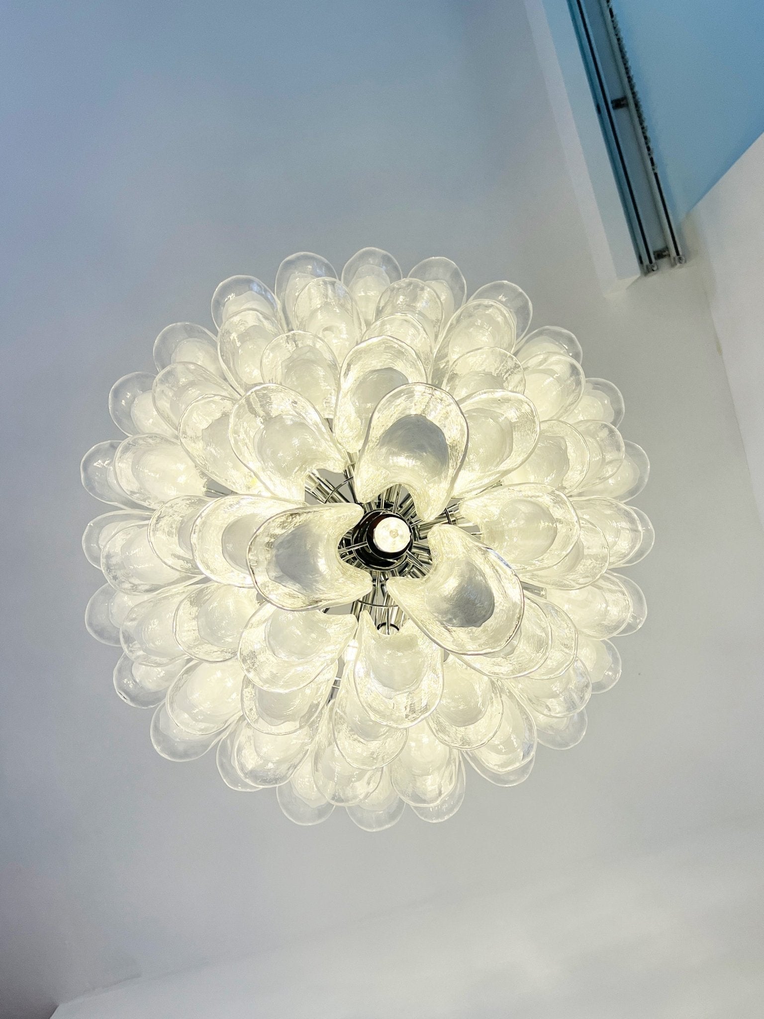 Aurora Chandelier Clear Murano Glass Petal Vintage - Letslighting