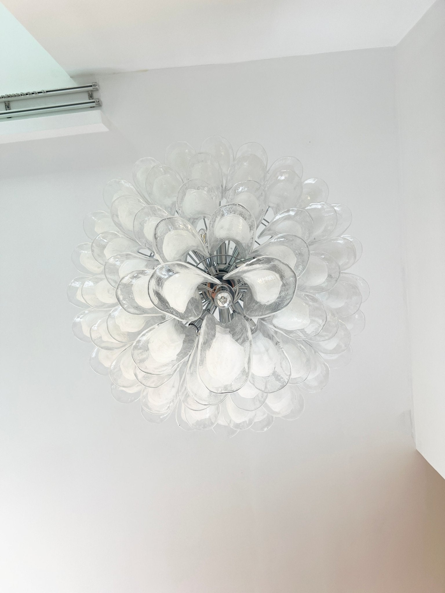 Aurora Chandelier Clear Murano Glass Petal Vintage - Letslighting