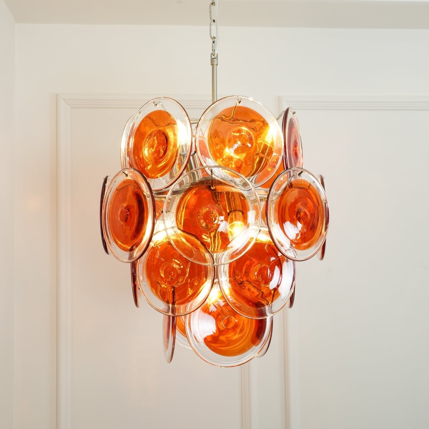 Aurora Chandelier Murano Orange Glass - Letslighting