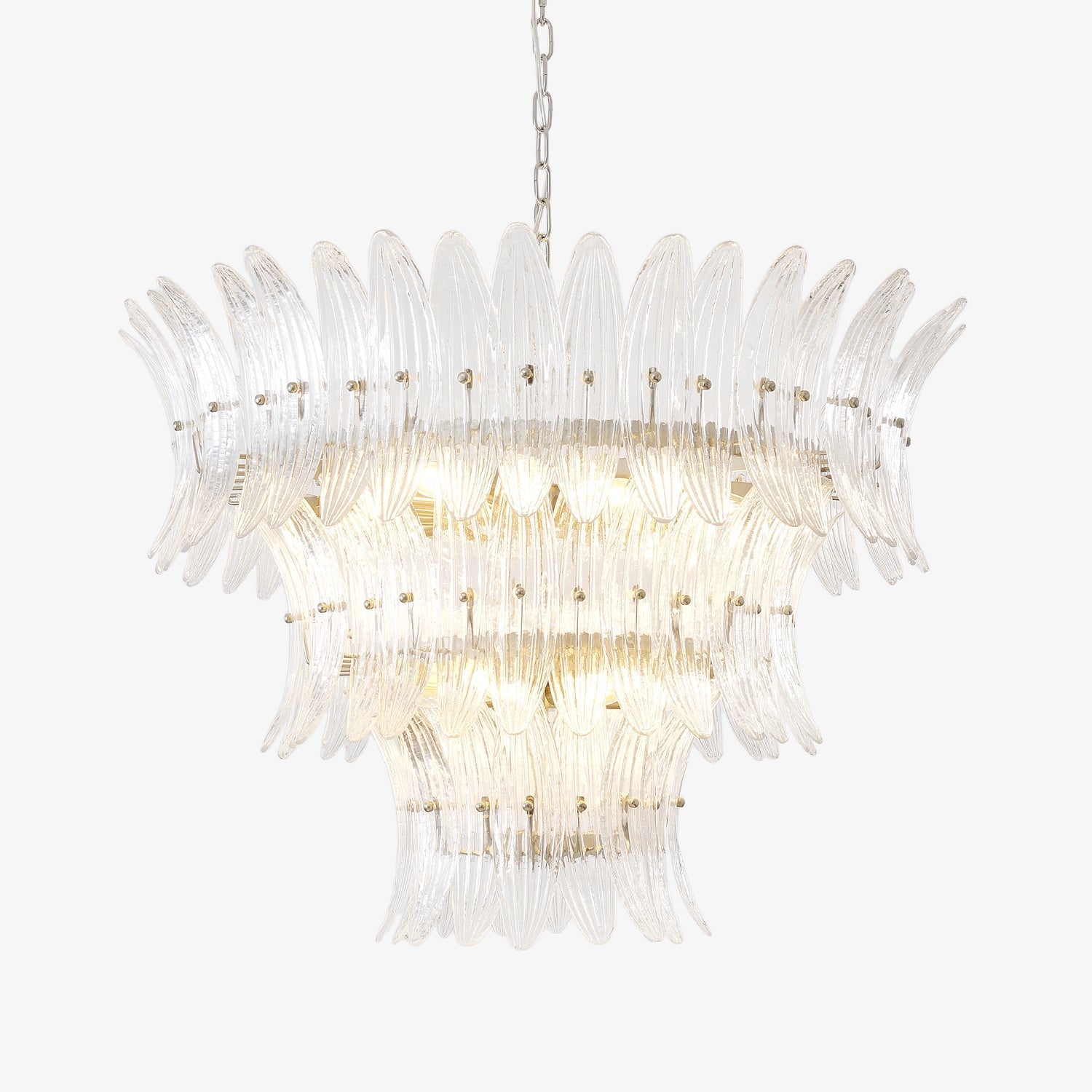 Aurora Chandelier Murano Glass Palmette Leaf Tiered - Letslighting