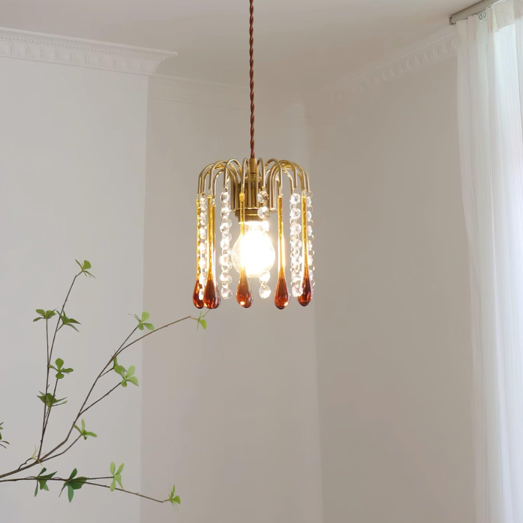 Murano Waterfall Crystal Tier Pendant Light