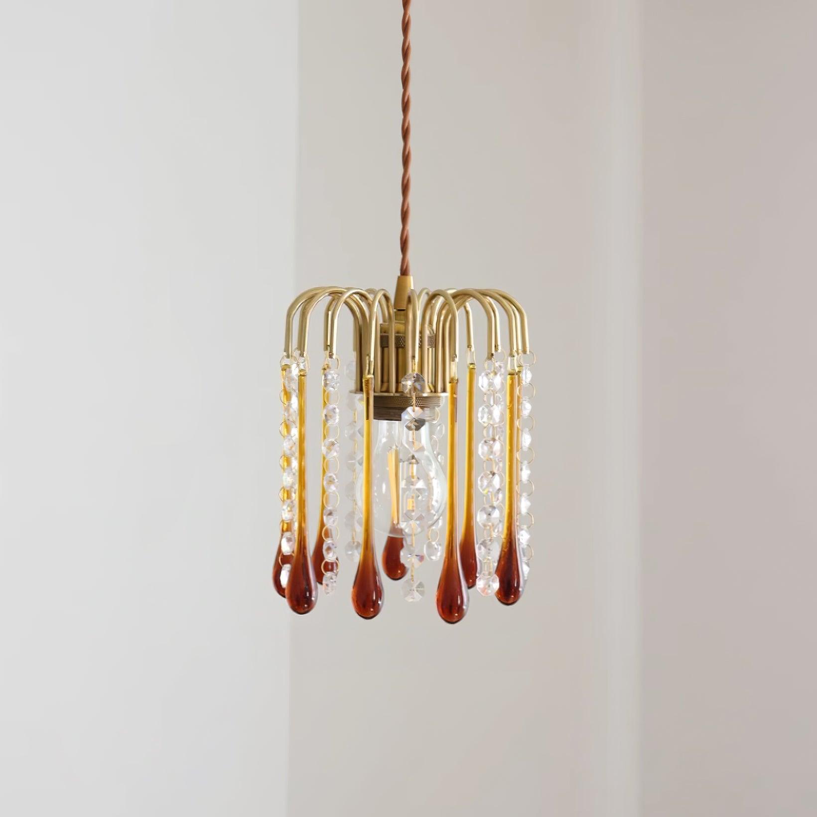 Murano Waterfall Crystal Tier Pendant Light