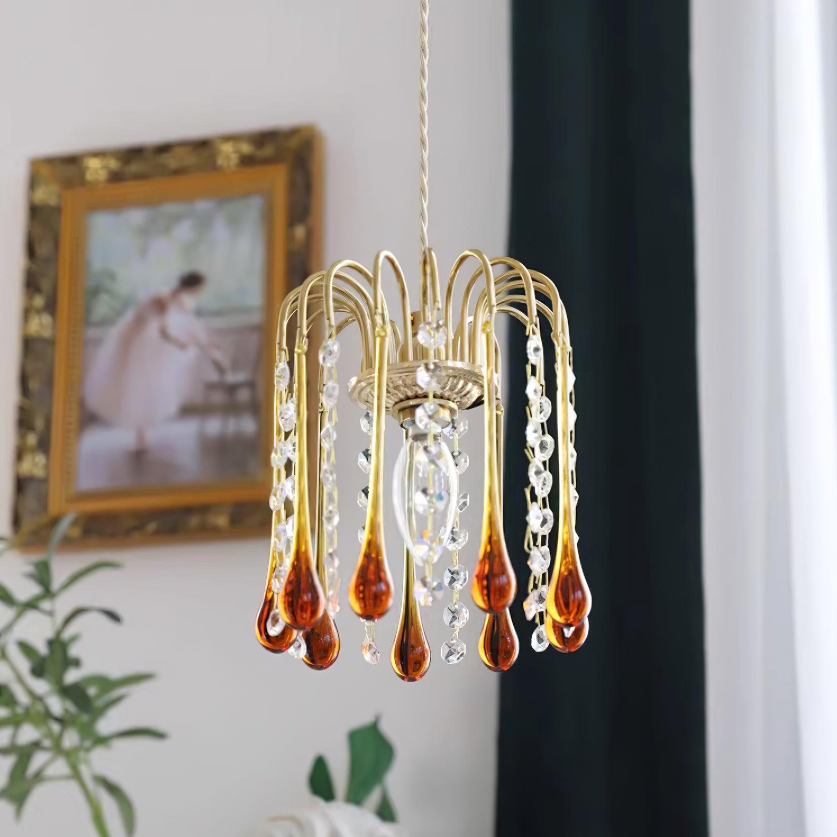 Murano Waterfall Crystal Tier Pendant Light
