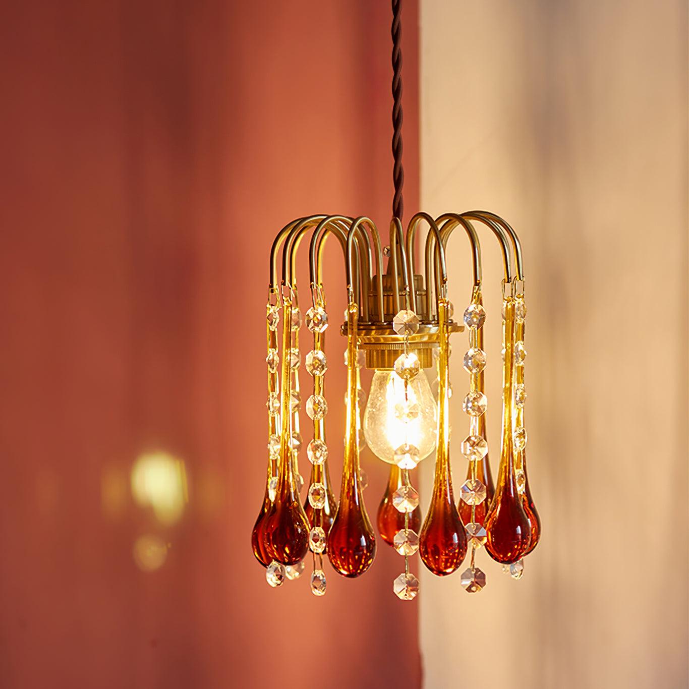 Murano Waterfall Crystal Tier Pendant Light