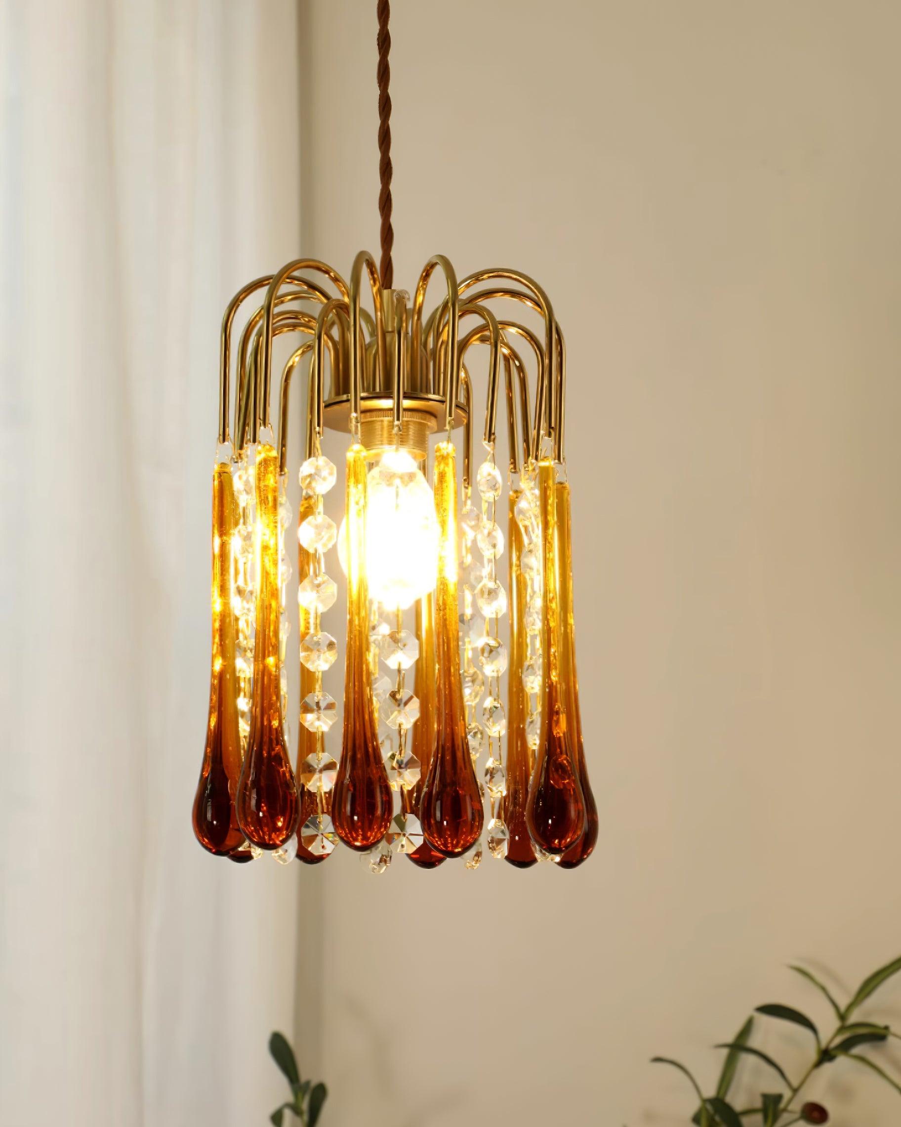 Murano Waterfall Crystal Tier Pendant Light