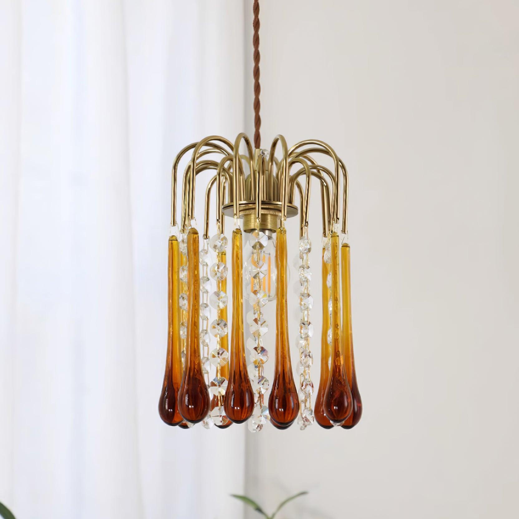 Murano Waterfall Crystal Tier Pendant Light