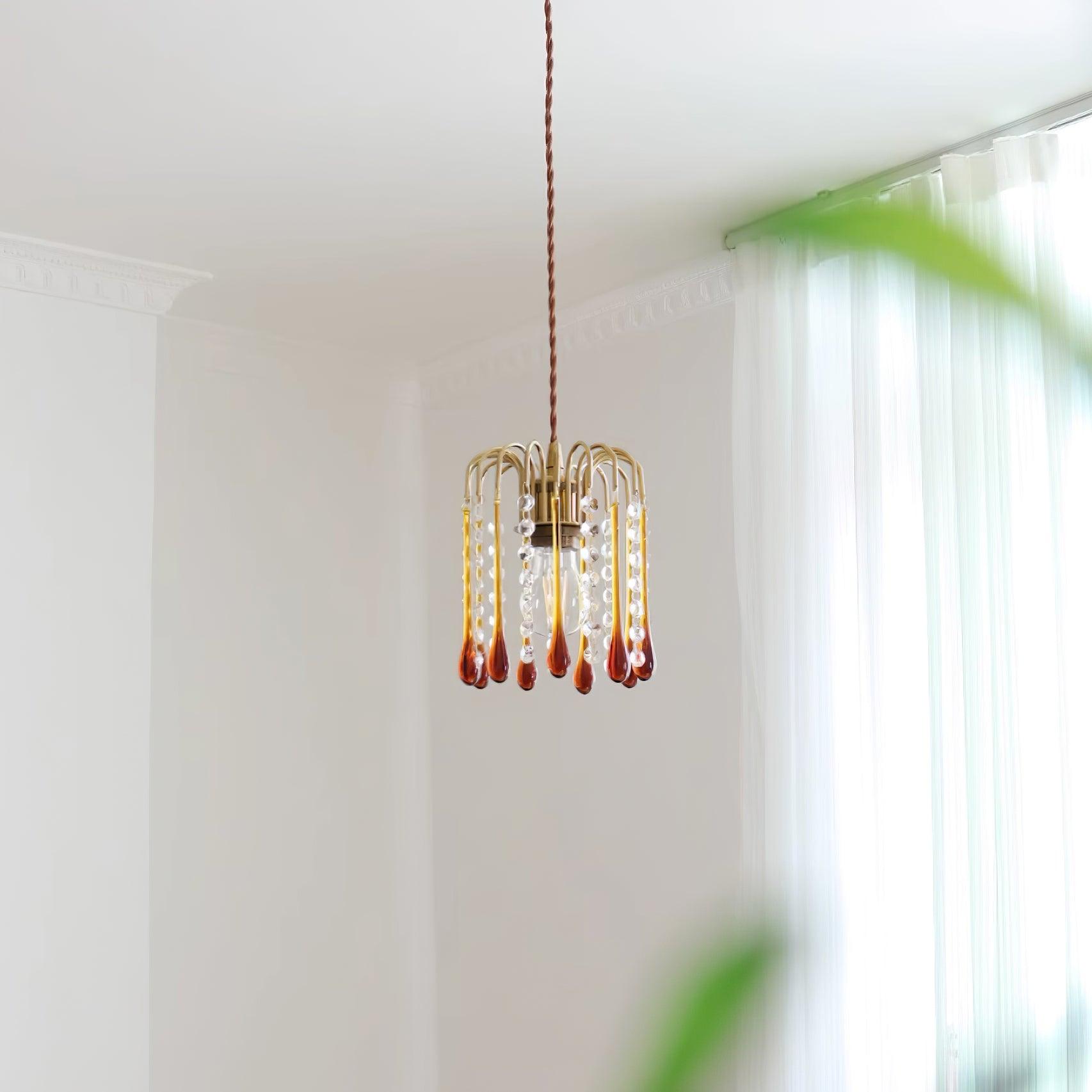 Murano Waterfall Crystal Tier Pendant Light