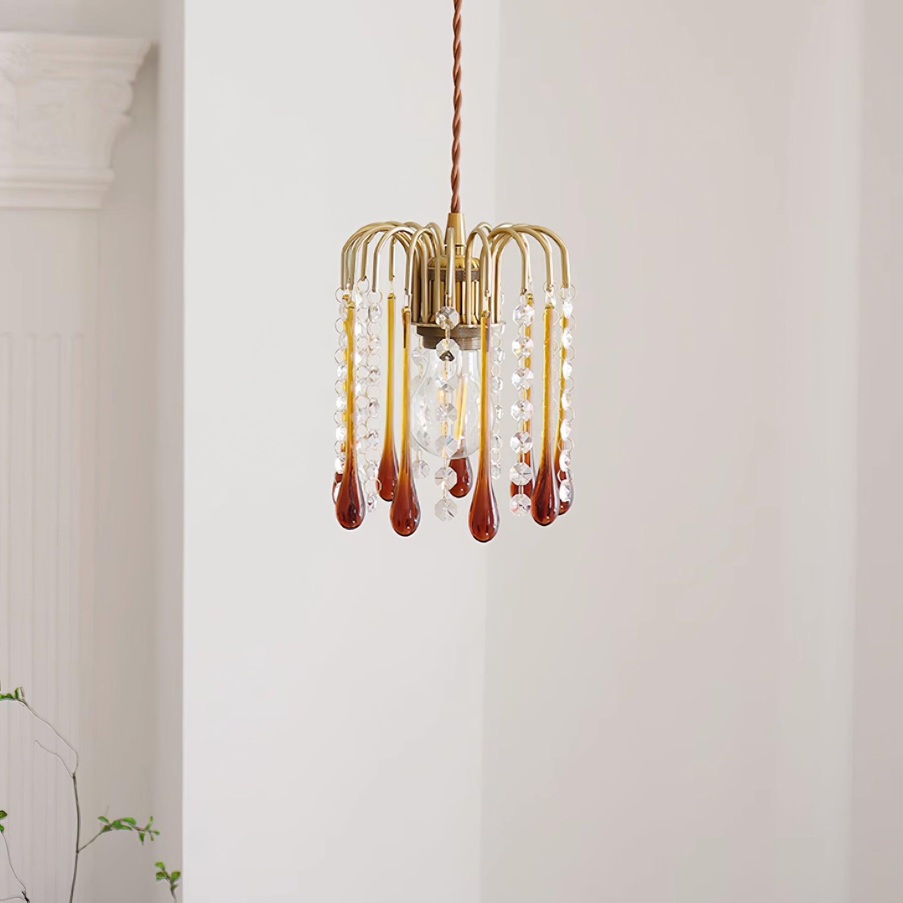 Murano Waterfall Crystal Tier Pendant Light