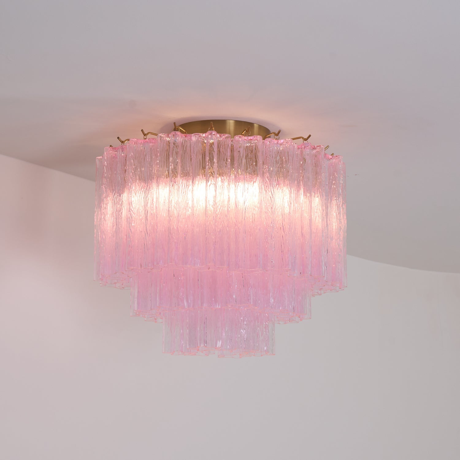 Aurora Ceiling Lamp Murano Pink Glass Vintage - Letslighting